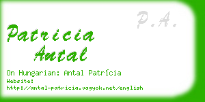 patricia antal business card
